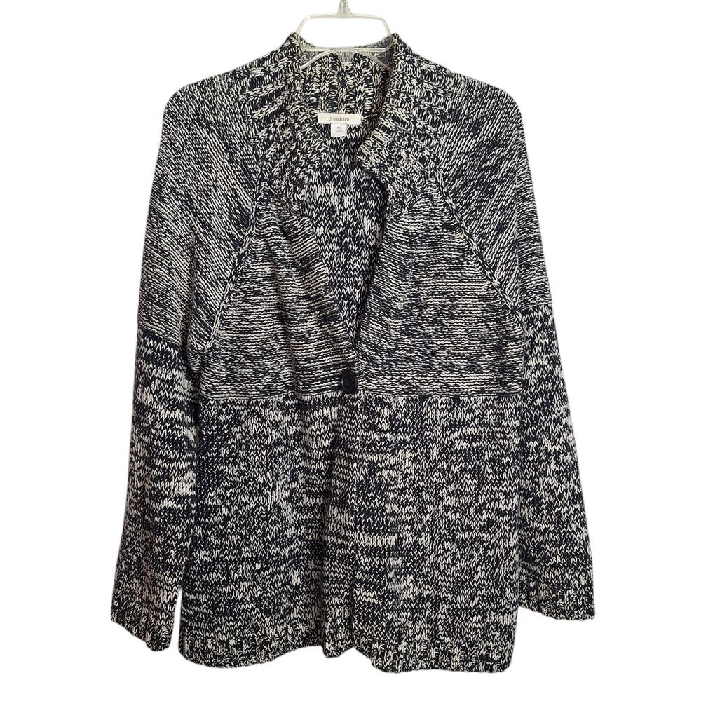 Dress Barn Sweater Jacket Knit Blazer Chunky Cozy Office XL Womens